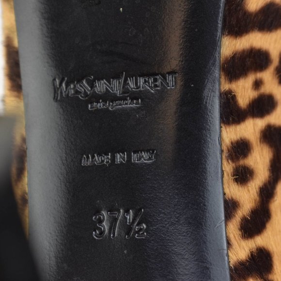 YVES SAINT LAURENT "Tribtoo": Leopard, Calf-Hair Platform Heels/Pumps - Picture 10 of 10